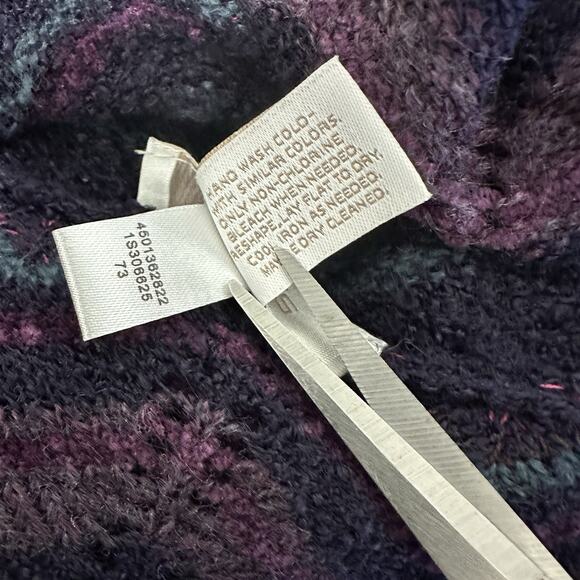 Chicos Sweater Womens 1 US M Purple Cowl Chevron Crochet Lightweight Boho Tunic - Picture 11 of 13